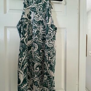 Tyche Green and White Patterned SunDress